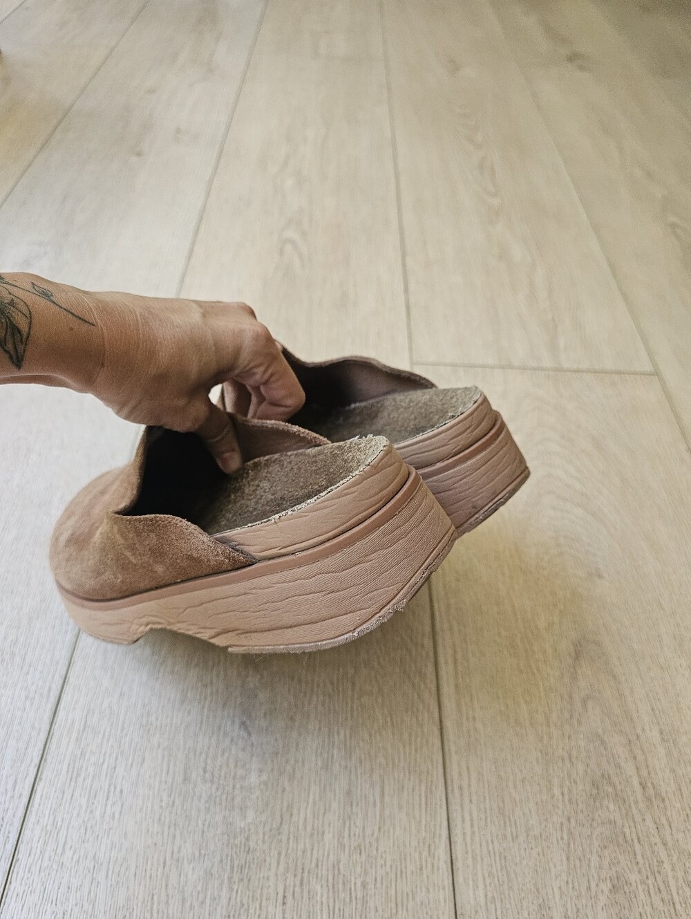 REEF Vista Skye Walnut Suede Platform Clog US 10 - Picture 7 of 11